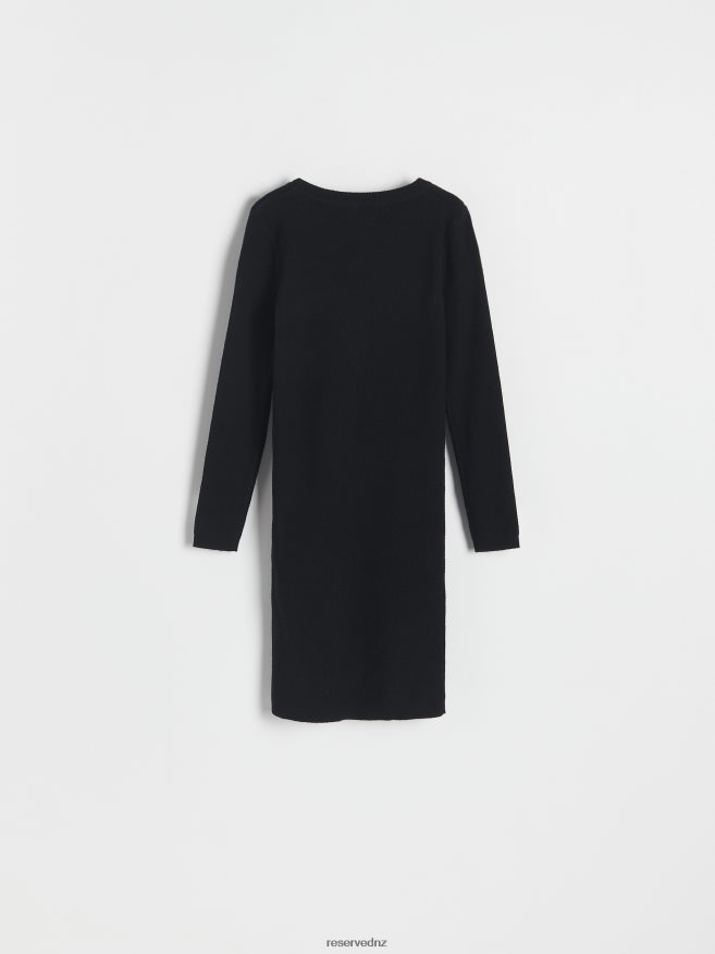 Reserved Girls Viscose Blend Jersey Dress P6H08T1710 Apparel Black