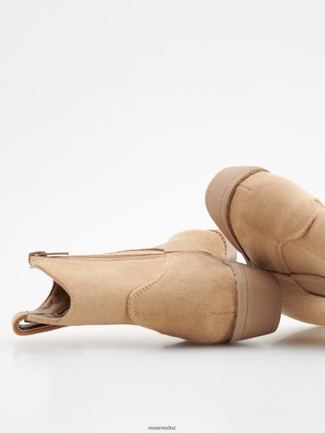 Reserved Girls Suede Cowboy Boots P6H08T1906 Shoes Beige