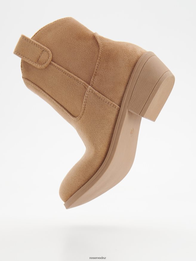 Reserved Girls Suede Cowboy Boots P6H08T1906 Shoes Beige