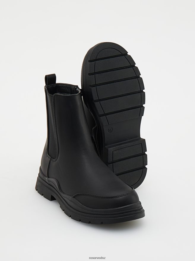 Reserved Girls Zip Ankle Boots P6H08T1776 Shoes Black