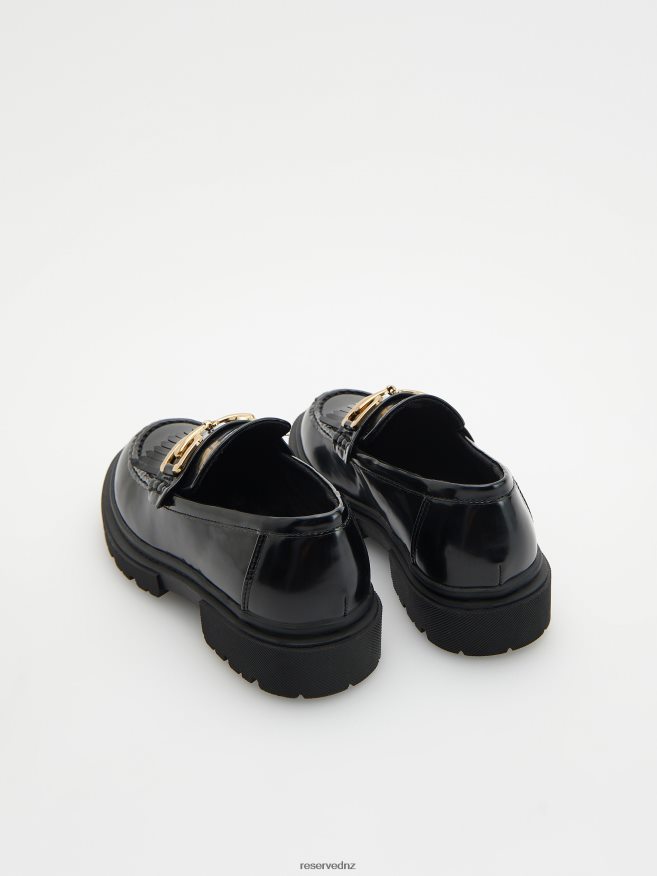 Reserved Girls Loafers With Buckle P6H08T1864 Shoes Black