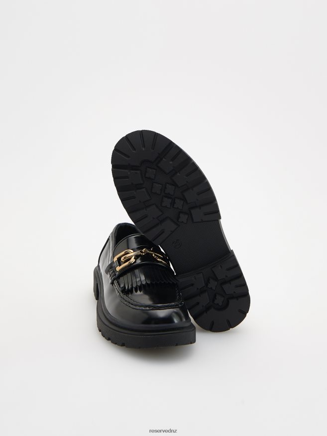 Reserved Girls Loafers With Buckle P6H08T1864 Shoes Black
