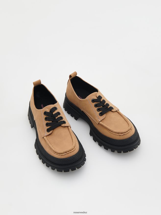 Reserved Girls Suede Loafers P6H08T1736 Shoes Brown
