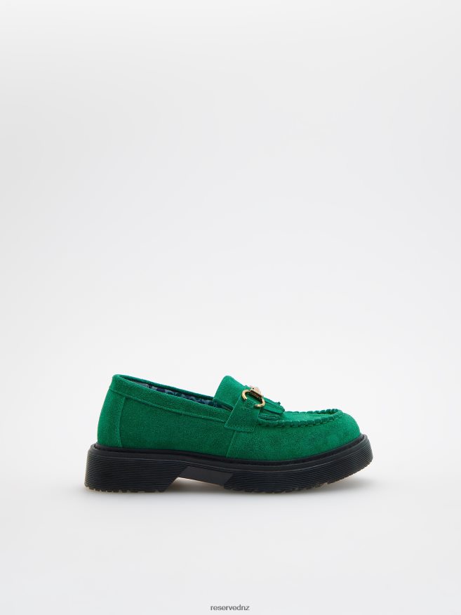 Reserved Girls Suede Loafers P6H08T1884 Shoes Green