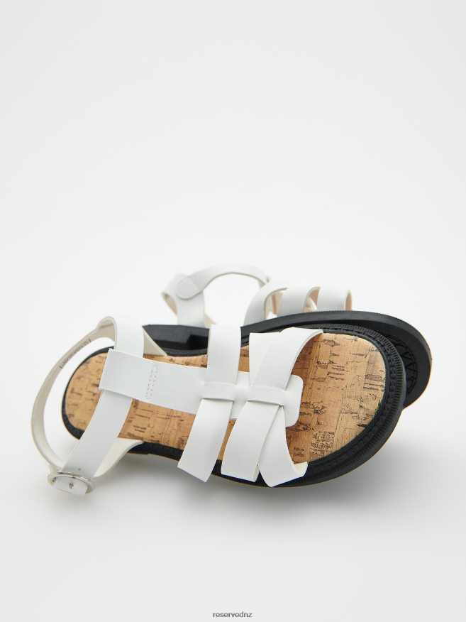 Reserved Girls Roman Style Buckled Sandals P6H08T1991 Shoes White