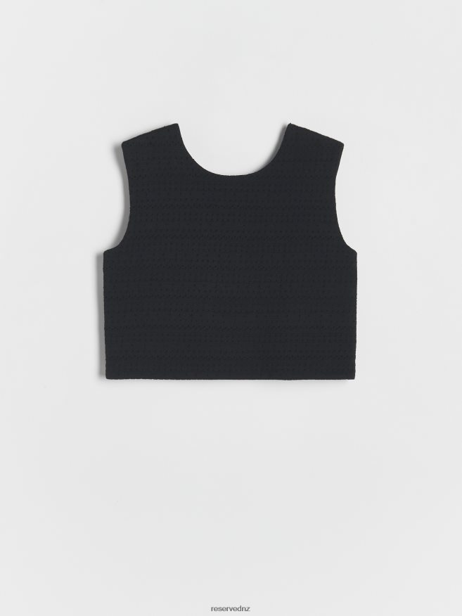 Reserved Girls Back Tie Blouse P6H08T1994 Apparel Black