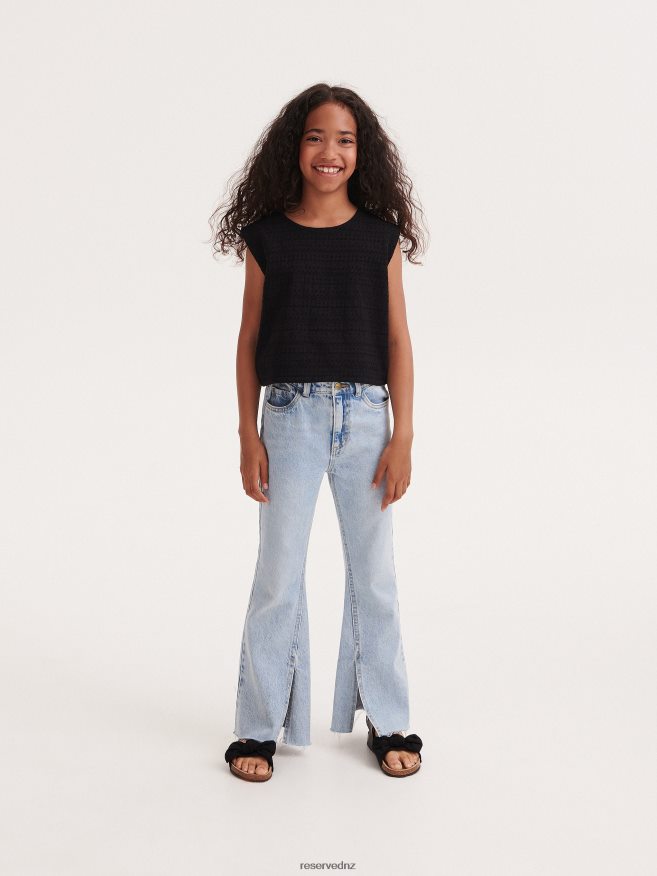 Reserved Girls Back Tie Blouse P6H08T1994 Apparel Black