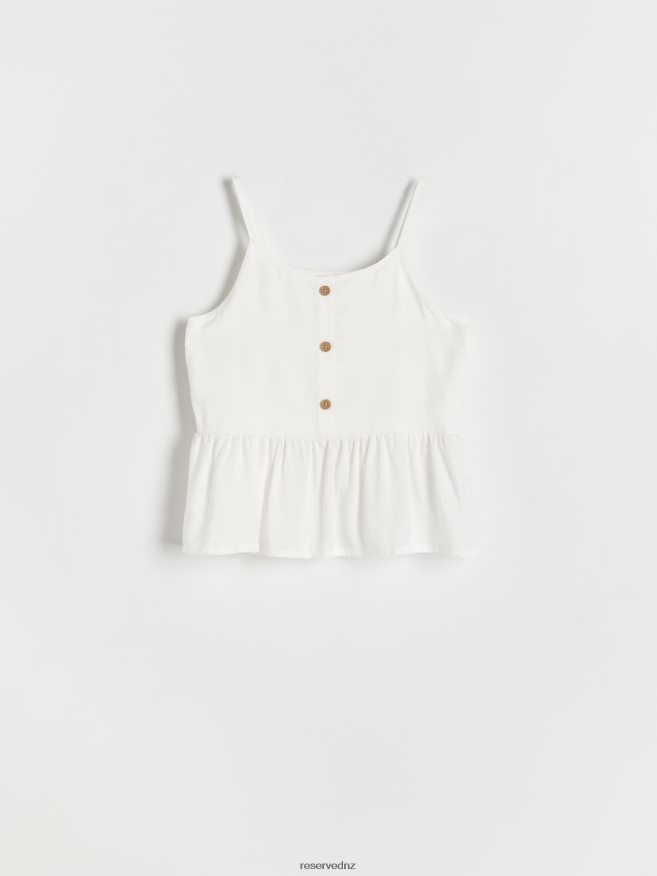 Reserved Girls Blouse With Button Detailing P6H08T1964 Apparel Cream