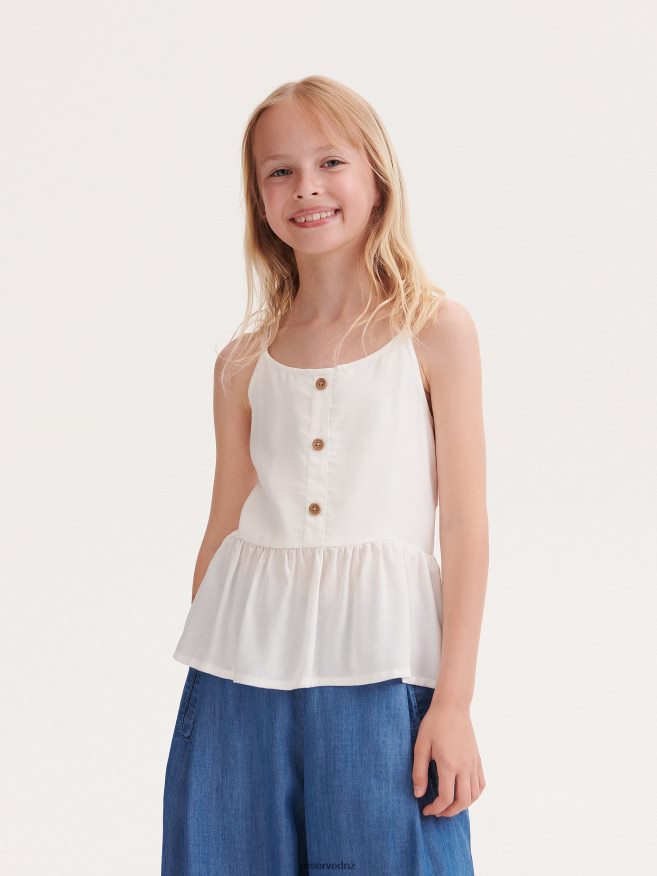 Reserved Girls Blouse With Button Detailing P6H08T1964 Apparel Cream