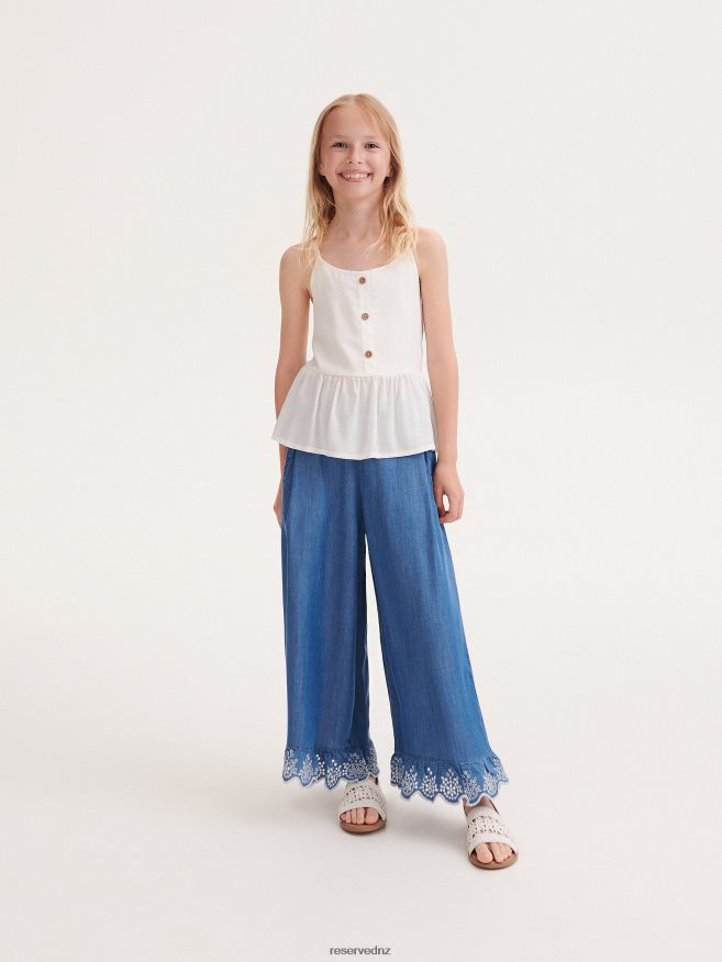 Reserved Girls Blouse With Button Detailing P6H08T1964 Apparel Cream