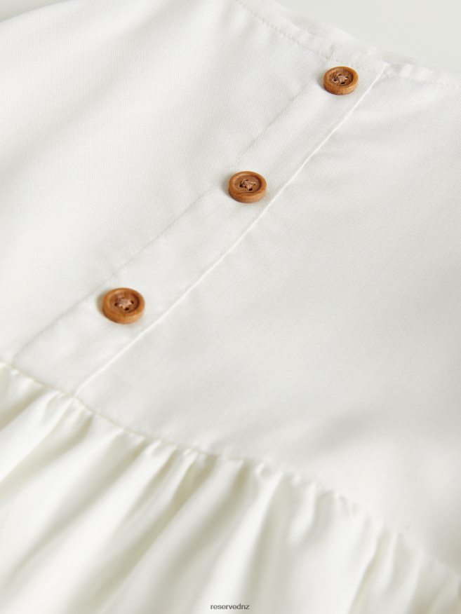 Reserved Girls Blouse With Button Detailing P6H08T1964 Apparel Cream