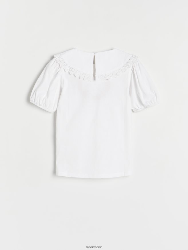 Reserved Girls Blouse With Collar P6H08T1829 Apparel Cream