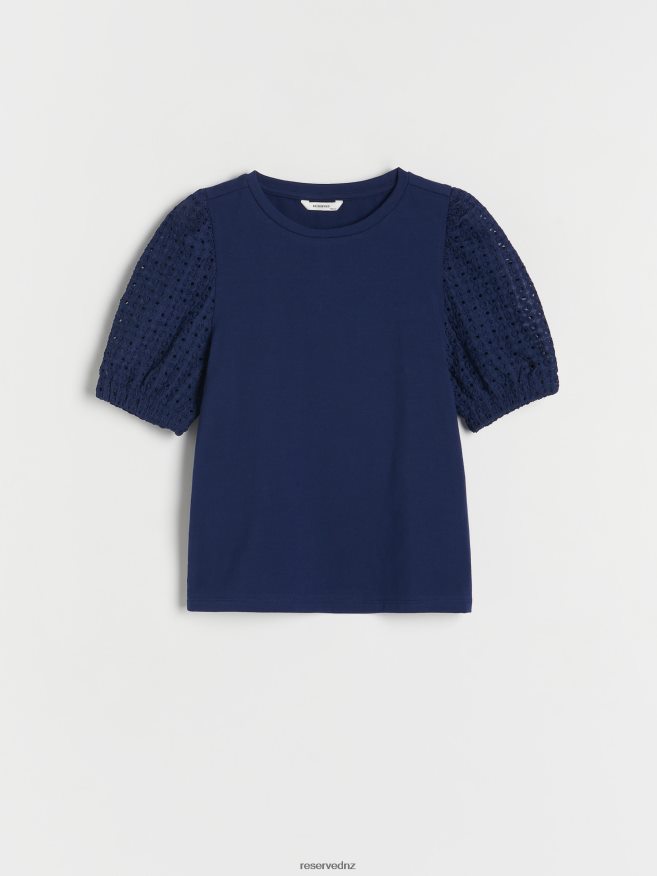 Reserved Girls Blouse With Decorative Sleeves P6H08T1779 Apparel Navy