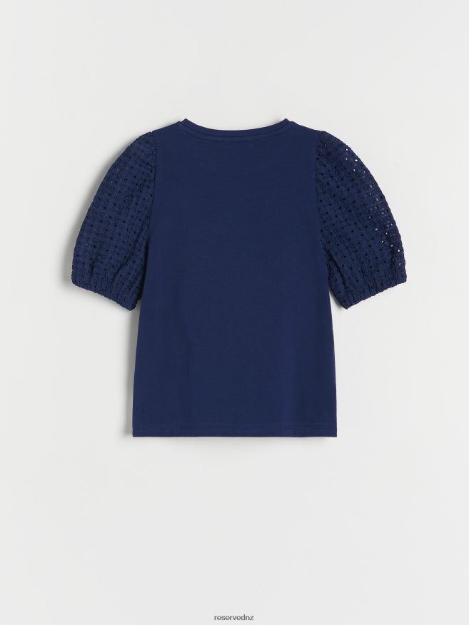 Reserved Girls Blouse With Decorative Sleeves P6H08T1779 Apparel Navy
