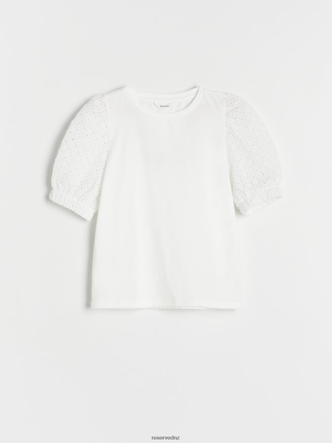 Reserved Girls Blouse With Decorative Sleeves P6H08T1835 Apparel Cream