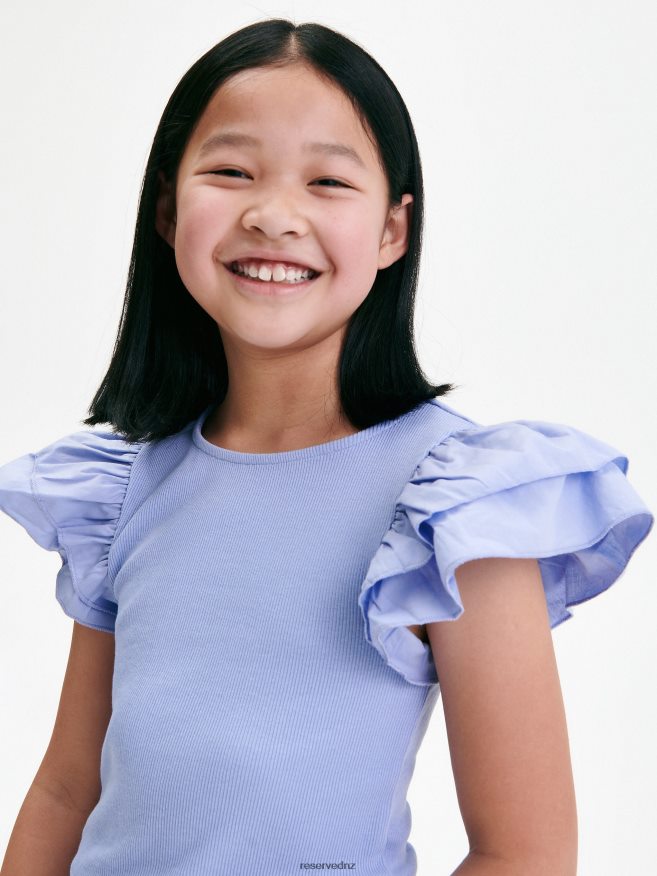 Reserved Girls Blouse With Decorative Sleeves P6H08T1859 Apparel Hyacinth