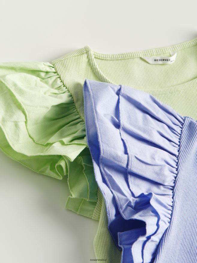 Reserved Girls Blouse With Decorative Sleeves P6H08T1859 Apparel Hyacinth