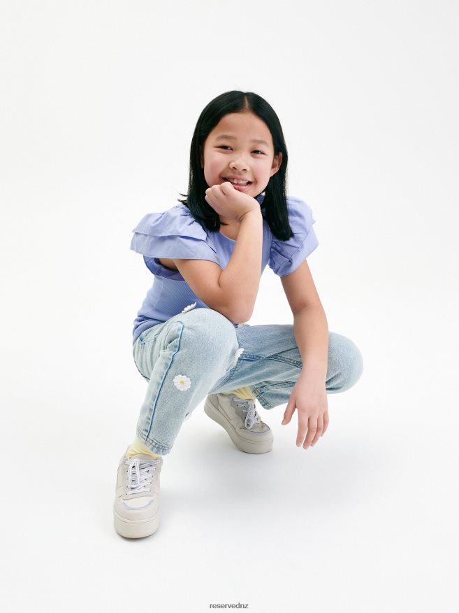 Reserved Girls Blouse With Decorative Sleeves P6H08T1859 Apparel Hyacinth