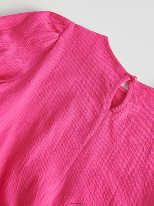 Reserved Girls Blouse With Puff Sleeves P6H08T1970 Apparel Fuchsia