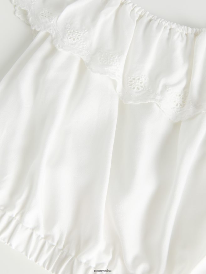 Reserved Girls Cold Shoulder Blouse P6H08T1979 Apparel Cream