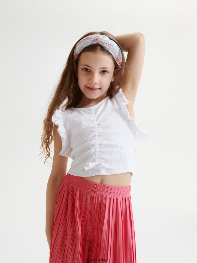 Reserved Girls Gathered Blouse P6H08T1997 Apparel White