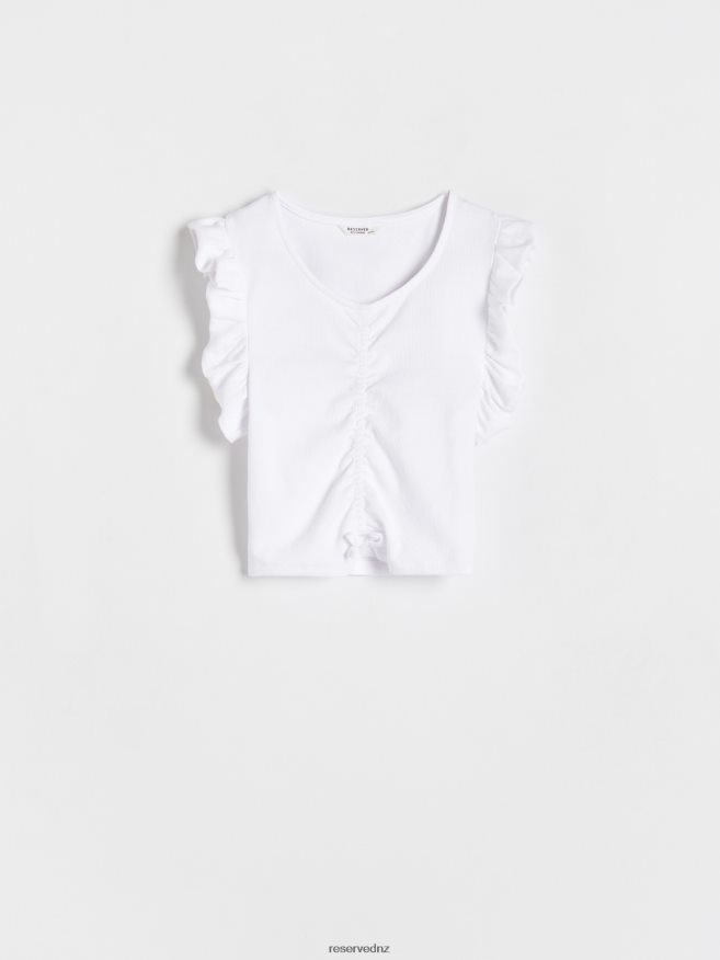 Reserved Girls Gathered Blouse P6H08T1997 Apparel White