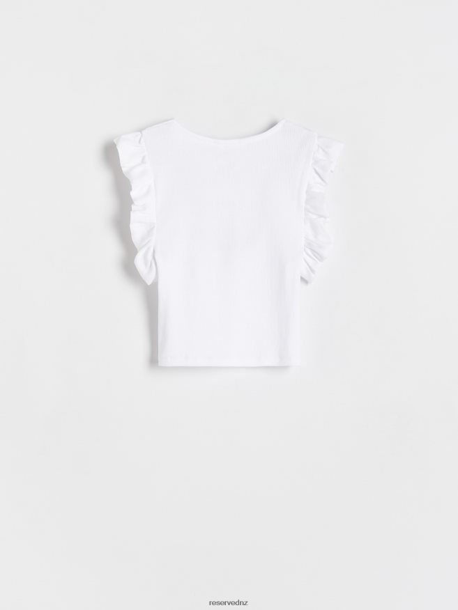 Reserved Girls Gathered Blouse P6H08T1997 Apparel White