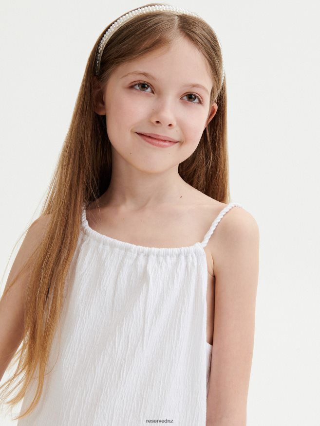 Reserved Girls Sleeveless Blouse P6H08T1971 Apparel White