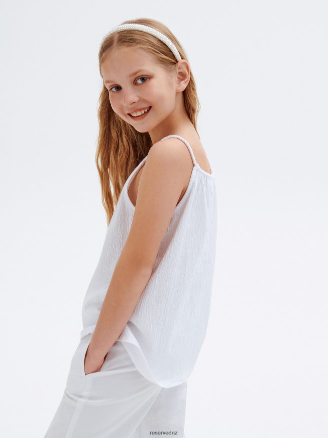 Reserved Girls Sleeveless Blouse P6H08T1971 Apparel White