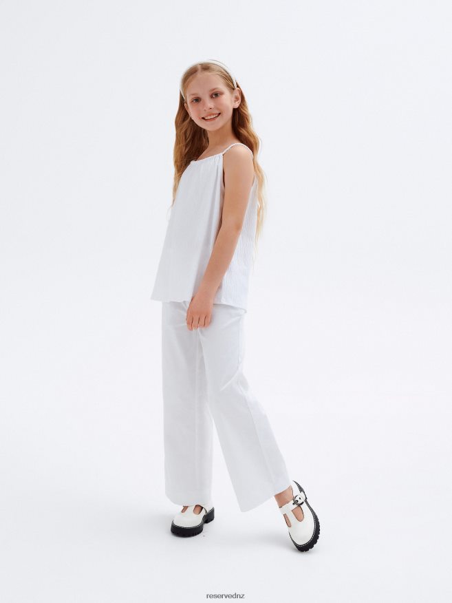 Reserved Girls Sleeveless Blouse P6H08T1971 Apparel White