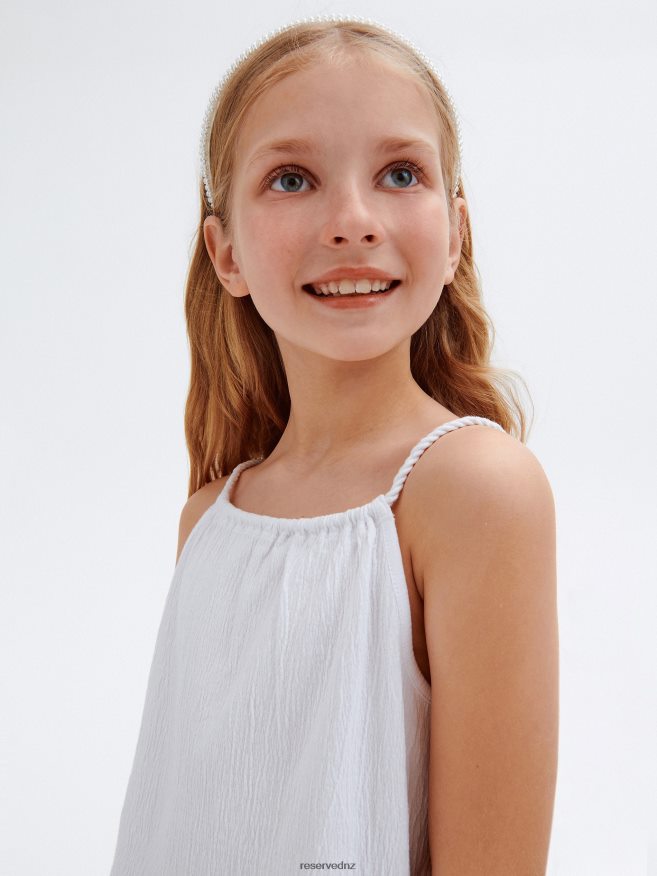 Reserved Girls Sleeveless Blouse P6H08T1971 Apparel White
