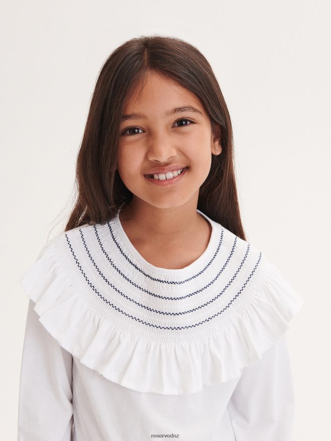 Reserved Girls Top With Ruffle Detail P6H08T1825 Apparel White