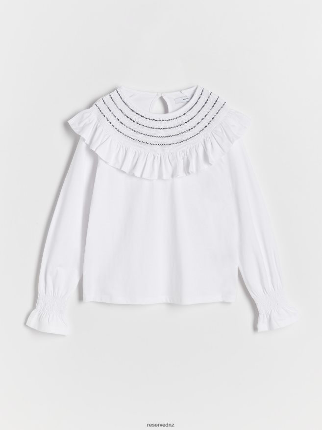 Reserved Girls Top With Ruffle Detail P6H08T1825 Apparel White