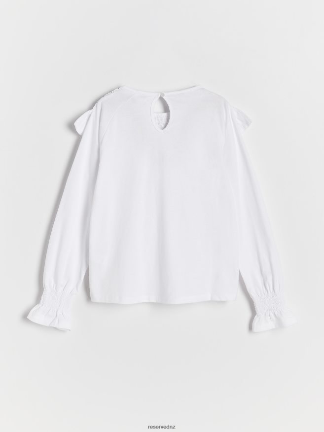 Reserved Girls Top With Ruffle Detail P6H08T1825 Apparel White