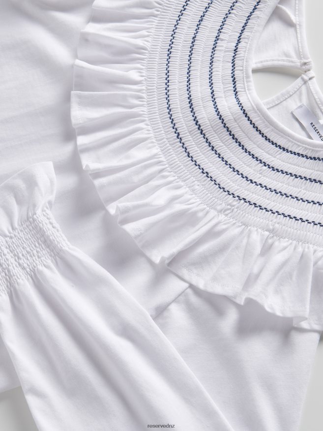 Reserved Girls Top With Ruffle Detail P6H08T1825 Apparel White