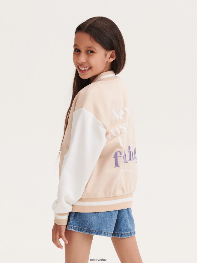 Reserved Girls Bomber Sweatshirt P6H08T1845 Apparel Nude