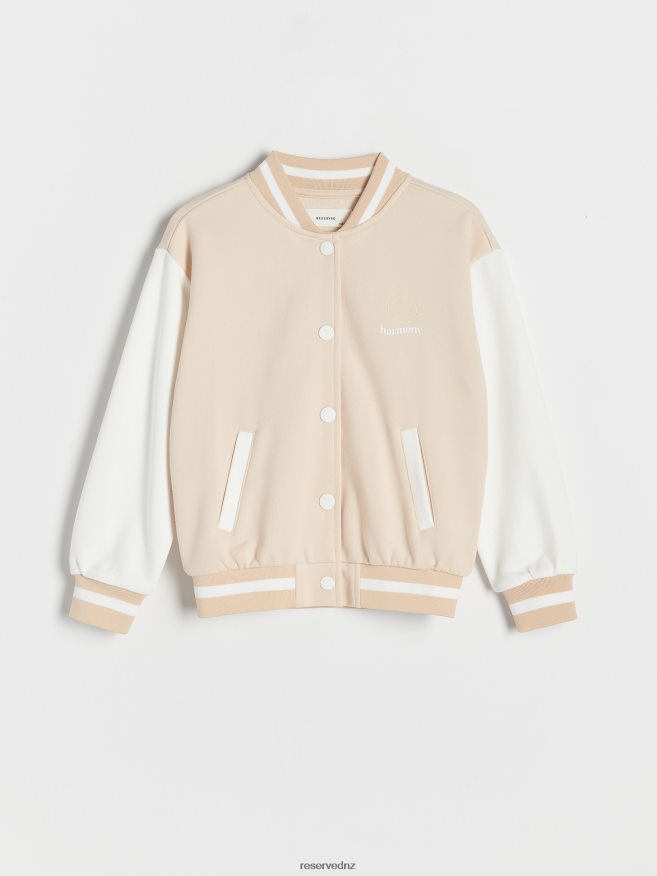 Reserved Girls Bomber Sweatshirt P6H08T1845 Apparel Nude