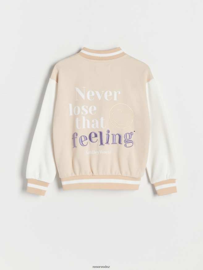 Reserved Girls Bomber Sweatshirt P6H08T1845 Apparel Nude