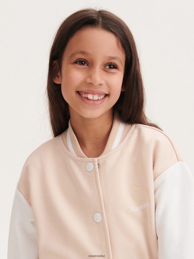 Reserved Girls Bomber Sweatshirt P6H08T1845 Apparel Nude