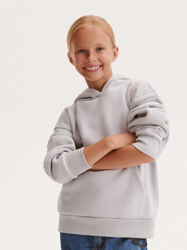 Reserved Girls Hoodie P6H08T1721 Apparel Light Grey