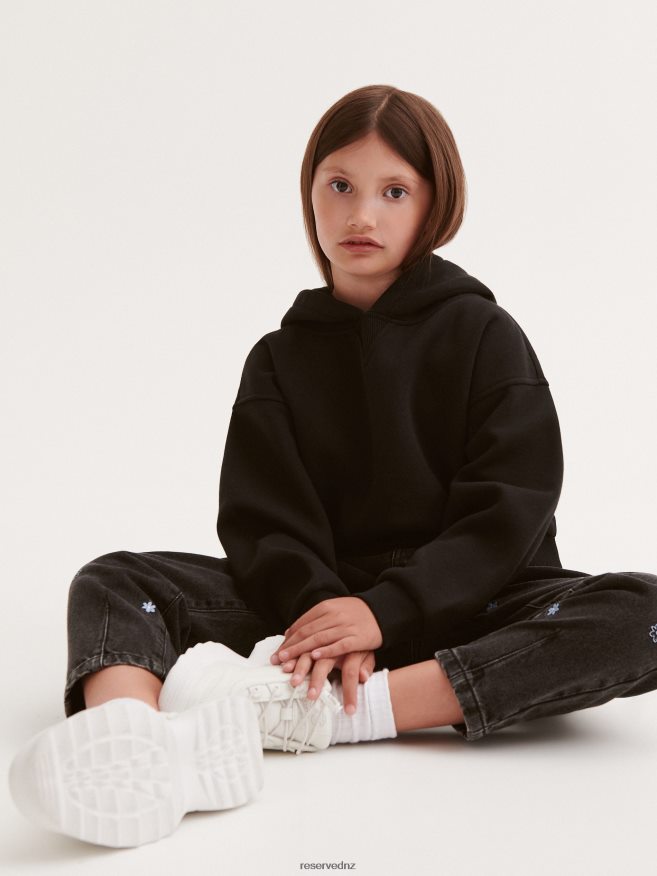 Reserved Girls Hoodie P6H08T1869 Apparel Black