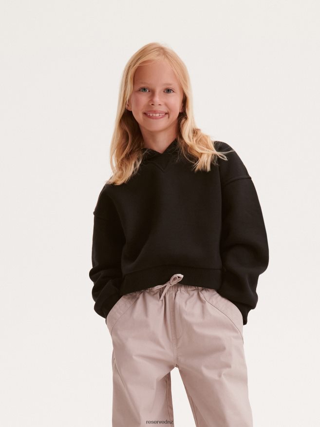 Reserved Girls Hoodie P6H08T1957 Apparel Black