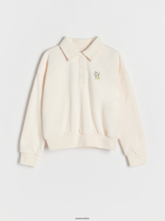 Reserved Girls Polo Sweatshirt P6H08T1876 Apparel Cream