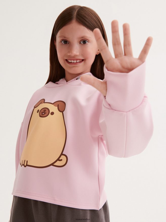 Reserved Girls Pusheen Hoodie P6H08T1728 Apparel Pink