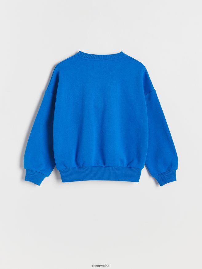 Reserved Girls Sweatshirt With Heart P6H08T1849 Apparel Blue