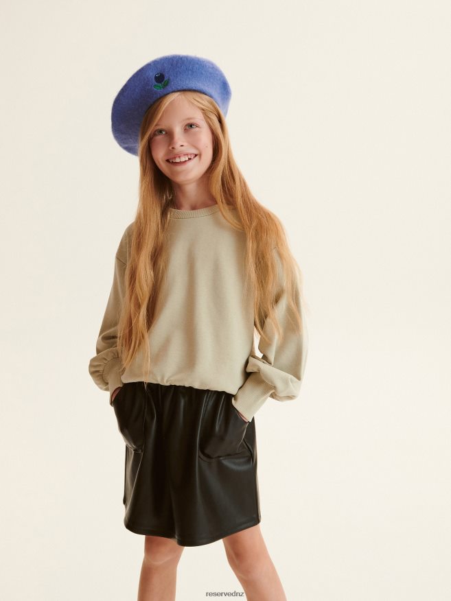 Reserved Girls Sweatshirt With Puffy Sleeves P6H08T1760 Apparel Pale Green