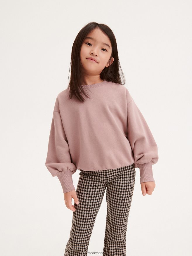 Reserved Girls Sweatshirt With Puffy Sleeves P6H08T1840 Apparel Coffee