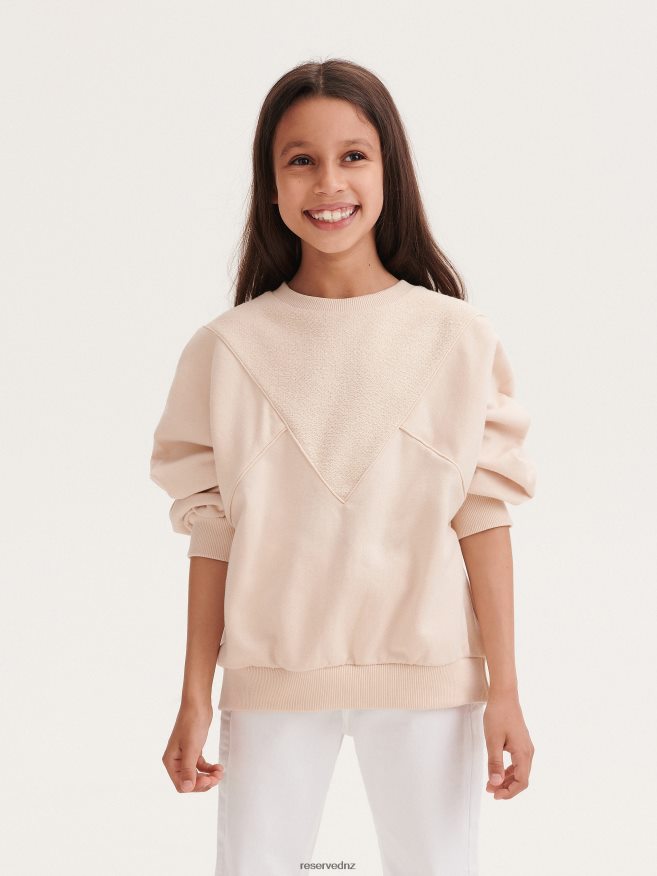 Reserved Girls Sweatshirt With Stitches P6H08T1913 Apparel Nude