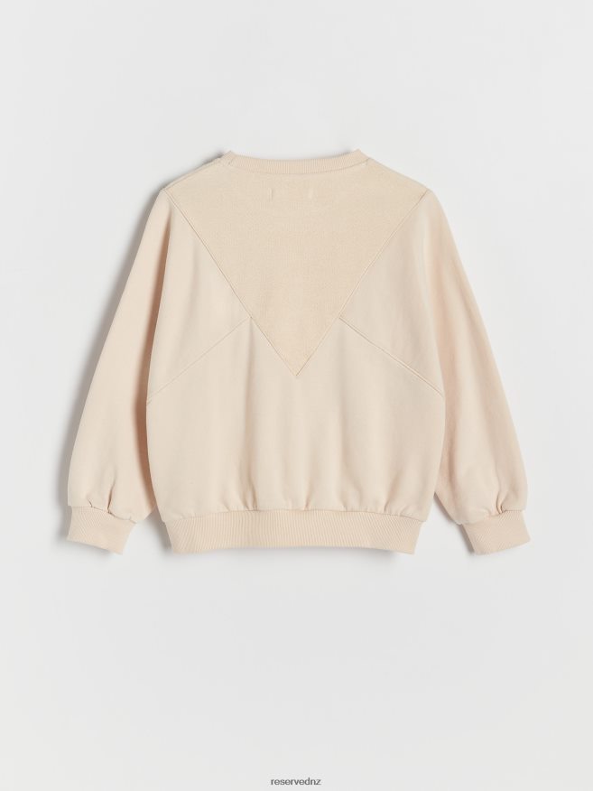 Reserved Girls Sweatshirt With Stitches P6H08T1913 Apparel Nude