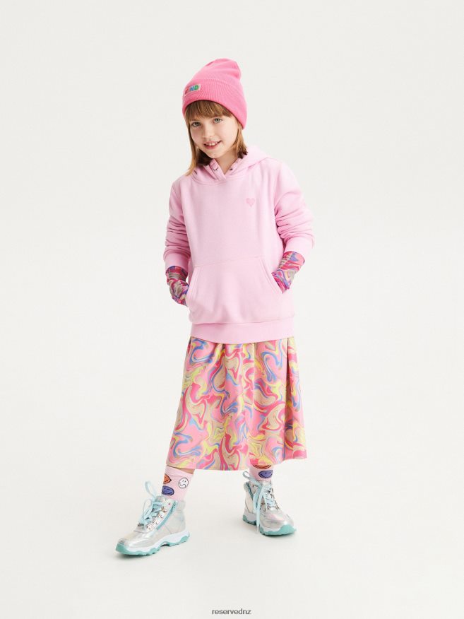 Reserved Girls Tracksuit Hoodie With Applique P6H08T1946 Apparel Pastel Pink